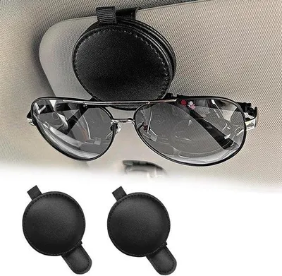 Produktbild von Famanu Brillenhalter für Auto-Sonnenblende, Set von 2 magnetischen Haltern, schwarz
