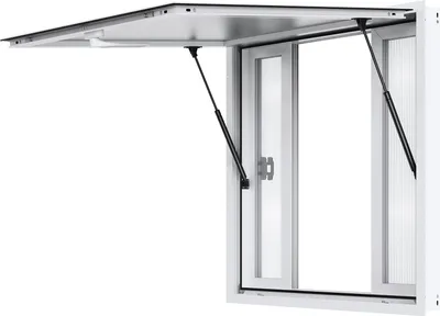 Obrázek produktu pro SucceBuy koncesní okno, 91,4 x 91,4 cm, vysoce kvalitní hliníková slitina, 4 posuvná okna a markýzové dveře, ideální pro obsluhu potravinářských vozíků
