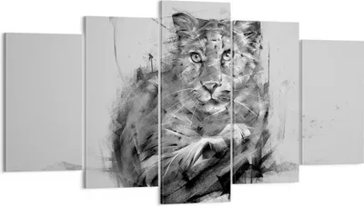 Produktbild von Bild auf Leinwand - Leinwandbild - Tier Abstraktion - 160x85cm - Wand Bild - Wanddeko - Wandbilder - Leinwanddruck - Bilder - Kunstdruck - Wanddekoration - Leinwand bilder - Wandkunst - EA160x85-3850