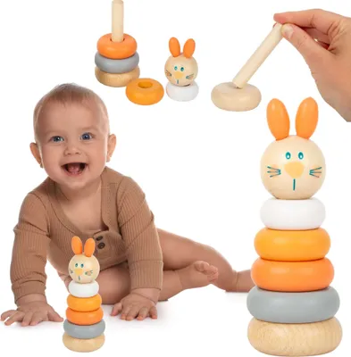 Image de Tour en bois Roue de lapin Pyramide Puzzle Montessori Small Foot