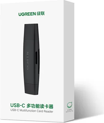 Produktbild von Ugreen CM304, SD, MicroSD (TransFlash), Schwarz, 5000 Mbit/s, Acrylnitril-Butadien-Styrol (ABS), USB 3.0 Type-A/Type-C, 1 Stück(e)