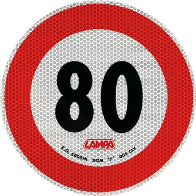 Produktbild von LAMPA Accessories Reflektierender Aufkleber 80 km/h, 200 mm Warnschild Klasse 2 für Wohnmobile, LKW und schwere Anhänger
