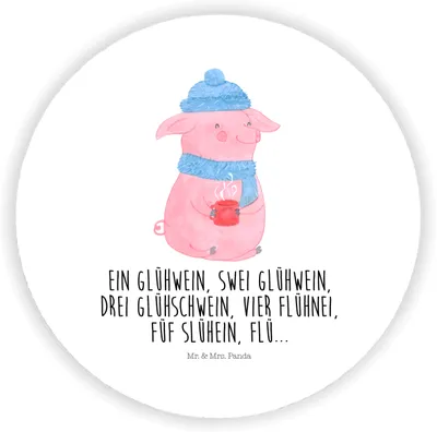 Produktbild von Mr. & Mrs. Panda magnet Schweinchen Glühwein - Weiß - Geschenk, Betrunken, Weihnachten, Weihnachtsmarkt, Whiteboard, für kühlschrank, pinnwand, Spruch, Kühlschrankmagnet