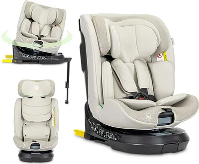 Produktbild von Lorelli Kindersitz Solaria i-Size 40 - 150 cm Stützbein 360 Grad Drehung Kissen beige