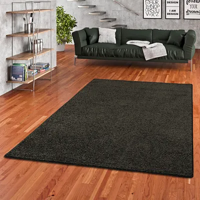 Produktbild von Hochflor Velours Teppich Mona Schwarz, Größe:400x500 cm