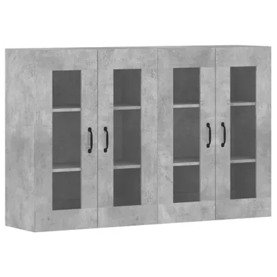Imagen del producto de Armarios de pared 2 uds madera de ingeniería gris hormigón