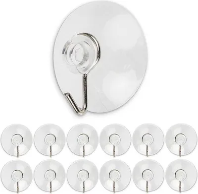 Immagine prodotto di Ventose trasparenti da 40 mm, confezione da 12, porta asciugamani per bagno e cucina