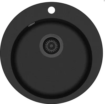 Produktbild von LAVABO 12090S Küchenspüle SATURN in schwarz mit Ablauf in Schwarz / Rundbeckenspüle / Kompositspüle