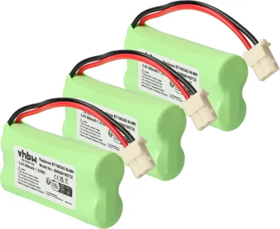Produktbild von vhbw 3x Akku kompatibel mit V-Tech CS6429-4, CS6429-3, CS6429-5, CS6449, CS64293, CS64295, CS64294 schnurlos Festnetz Telefon (800 mAh, 2,4 V, NiMH)