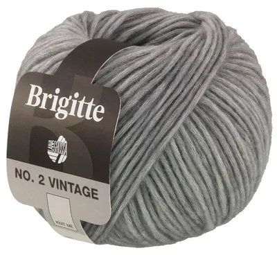 Zdjęcie produktu dla Lana Grossa BRIGITTE NO. 2 VINTAGE 50 g soffilo z włóknami jedwabiu i merynosa 115 m Kolor 209 - jasnoszary cętkowany