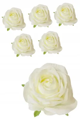 Produktbild von Domosfera 6 Künstliche Rosenköpfe Weiß Friedhof Gestecke
