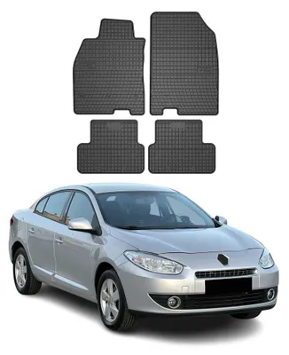 Imagen del producto de Alfombrillas de goma para Renault Fluence, modelo 2009-2016, color negro, juego de 4 piezas