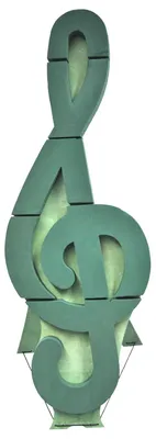 Musiknotenschlüssel 103 x 40 x 6,5 cm für Gestecke