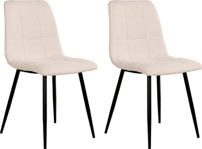 Produktbild von House Collection Bouclé Esszimmerstuhl Gara Weiß - 2 Stück