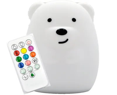 Zdjęcie produktu dla Lampka Nocna Miś Dla Dzieci Kolorowa Silikon Rgb M