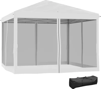 Image de Outsunny Tonnelle pop-up Barnum Pliant Style Colonial 3 x 3 m 4 moustiquaires + Sac de Transport crššme