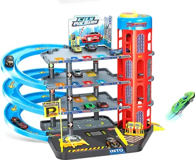 Image de WIKY Station de stationnement avec 6 voitures en métal 55x40x44 cm