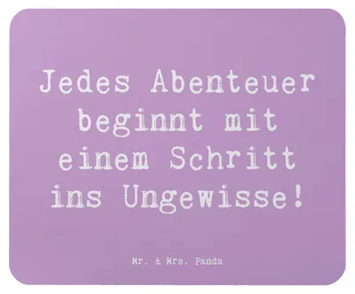 Produktbild von Mr. & Mrs. Panda Mouse Pad Spruch Ungewissheit akzeptieren - Lavendeltraum - Geschenk, Zukunftsplanung, Trost, Mauspad, Mousepad, laptop, Zuversicht, Mutig sein, pc