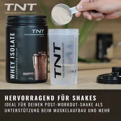 Produktbild von TNT Whey Isolate (1000g) - Rich Chocolate - Molkenprotein-Isolat - High-Protein-Drink mit wenig Kohlenhydraten und Fett - 25g Protein pro Shake