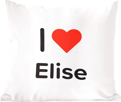 Produktbild von MuchoWow® Zierkissen Sofakissen Wohnzimmer Dekokissen 60x60 cm Ich liebe - Elise - Mädchen - Sitzfläche - Foto Polster