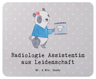 Produktbild von Mr. & Mrs. Panda Mouse Pad Radiologie Assistentin Leidenschaft - Grau Pastell - Geschenk, mauspad laptop, mousepad, mausteppich