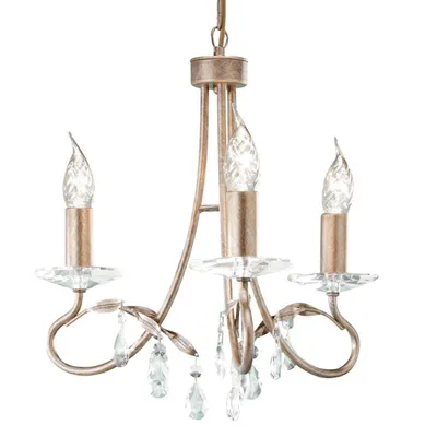 Image de Lustre, lampe à suspendre, cristaux d'acier, argenté or, D 36 cm