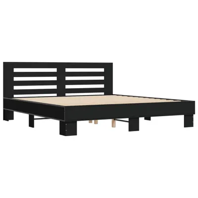 Produktbild von Bettgestell Schwarz 180x200 cm Holzwerkstoff und Metall