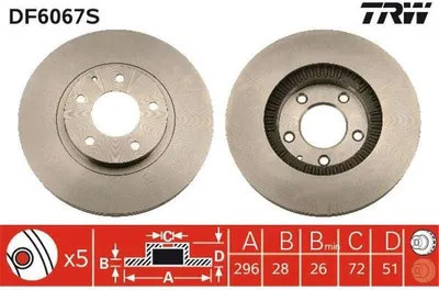 Produktbild von TRW Bremsscheiben (2 Stück) Vorderachse DF6067S