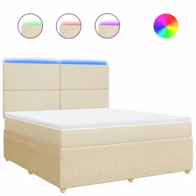 Produktbild von Boxspringbett mit Matratze Creme 180x200 cm Stoff