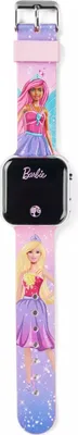A Barbie themed digital watch.