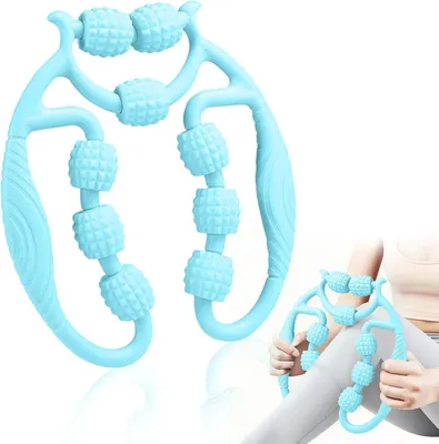 Image de Rouleau de massage pour les jambes, masseur anticellulite, avec 9 rouleaux, pour la thérapie musculaire et le drainage lymphatique