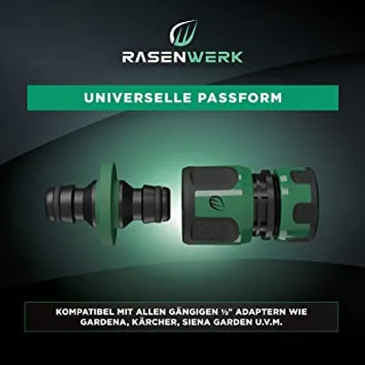 Produktbild von RASENWERK® - Schlauchkupplung für Steckverbinder - Verbindungsstück Gartenschlauch Steckverbinder - Universelle Gartenschlauch Kupplung - 2 Stück