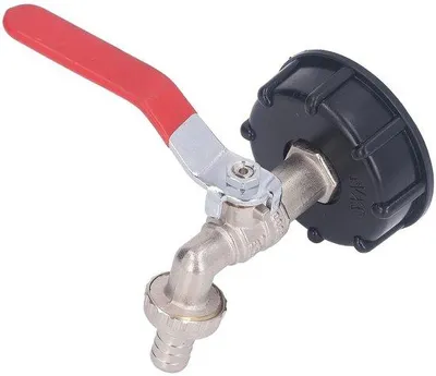 Produktbild von IBC-Tank-Anschluss für Gartenhose - Messing-Regen mit 1/2" Wasserablass und S60x6-Schraubgarnitur für IBC-Tanks und Gartenaccessoires