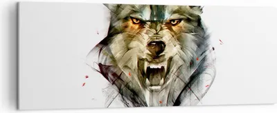 Produktbild von Bild auf Leinwand - Leinwandbild - Wolf Tier Wald - 140x50cm - Wand Bild - Wanddeko - Wandbilder - Leinwanddruck - Bilder - Kunstdruck - Wanddekoration - Leinwand bilder - Wandkunst - AB140x50-4070