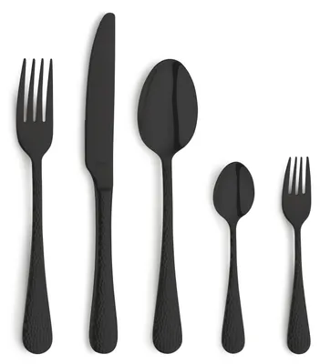 Produktbild von kuppels 30-tlg. Besteckset CRYSTAL 30-teilig schwarz gehämmert