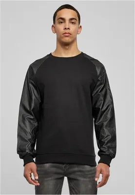 Obrázek produktu pro Urban Classics Raglan Leather Imitation Crew blk/blk - S