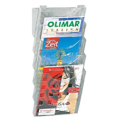 Image de helit Wandprospekthalter the grid wall transparent DIN A4 5 Fächer (H6103102)