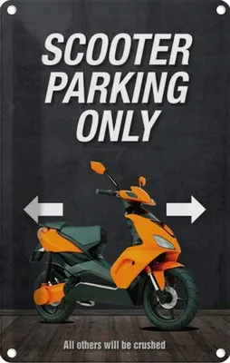 Image de vianmo Plaque en tôle 18x12 cm Scooter Parking only all others