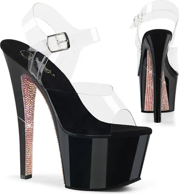Produktbild von SKY-308CRS Damen Sandale von Pleaser, Transparent Beige , EU 40, US 10
