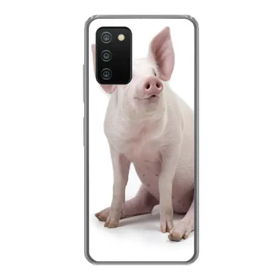 Produktbild von MuchoWow® Handyhülle Schutzhülle Hülle für Samsung Galaxy A03s Schwein - Bauernhoftiere - Weiß Silikon Softcase Handy Hülle - Schutz