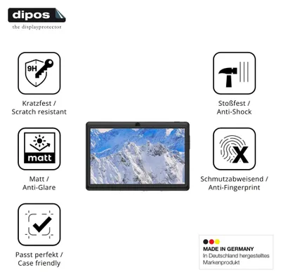 Produktbild von 2x Schutzfolie für PRITOM K7 matt - Anti-Shock 9H Folie dipos Glass Kunststoffglas