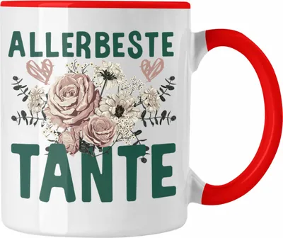 Produktbild von Trendation - Beste Tante der Welt Geschenk Tasse mit Spruch Kaffeetasse für Allerbeste Tante (Rot)