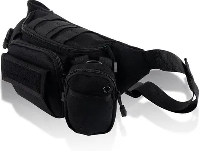 Produktbild von Famanu Hüfttasche mit 9 Fächern und verstellbarem Gürtel für Wandern, Radfahren, Angeln - Schwarz, wasserdicht