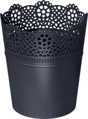 Zdjęcie produktu dla doniczka 11,2cm LACE DLAC115-S433 antracyt plastik PROSPERPLAST