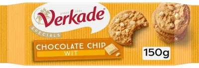 Obrázok produktu pre Verkade Biela čokoláda s čokoládovými lupienkami, 150 g - Jemná biela čokoláda