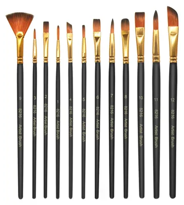 Produktbild von 12 Stück PinselSet, Nylonpinselset Acrylfarben Kunstpinsel Feiner Pinsel