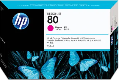 Obrázek produktu pro HP 80 Purpurová inkoustová kazeta DesignJet, 350 ml, Řada tiskáren HP Designjet 1000, Termotiskárna, Purpurová, Firemní, USA, Singapur, 56 mm