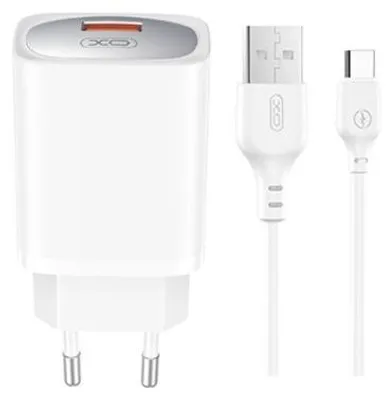 Zdjęcie produktu dla Xo Ładowarka Sieciowa Ce19 Qc 18W 1X Usb Biała + Kabel Usb-C