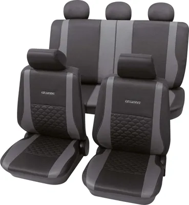 Produktbild von Auto Sitzbezüge Universal Komplett Set 17-teilig - Exclusive grau, Eco Class mit SAB 1 Vario Plus | Autositzbezüge / Schonbezüge von PETEX