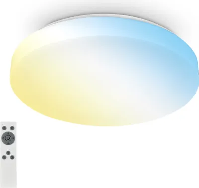 Obrázek produktu pro Stropní svítidlo Briloner Rowno LED, stmívatelné, dálkové ovládání, regulace teploty barev CCT, funkce nočního světla, bílé, Ø39 x 6,5 cm